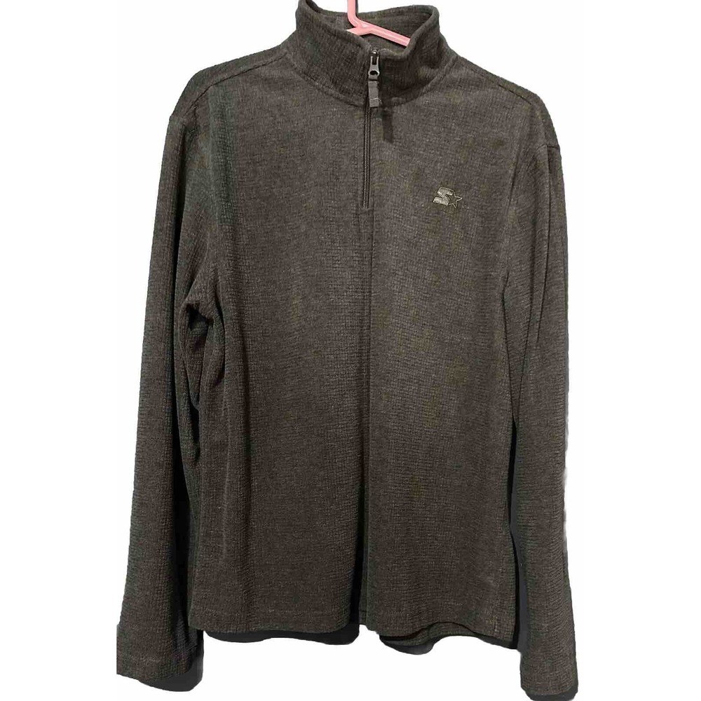 Starter Sweater Mens Large Gray Quarter Zip Long Sleeve Active Pullover Medium